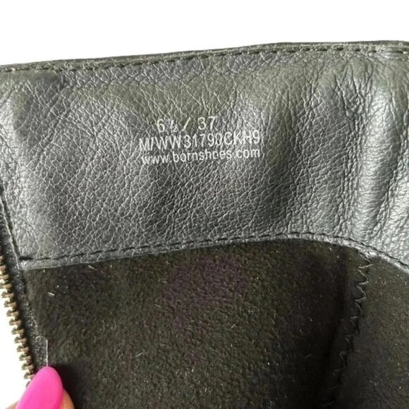 BORN Leather Riding Boots Tall Knee High Equestrian Buckle Black Size 6.5 EU37 - Picture 13 of 16